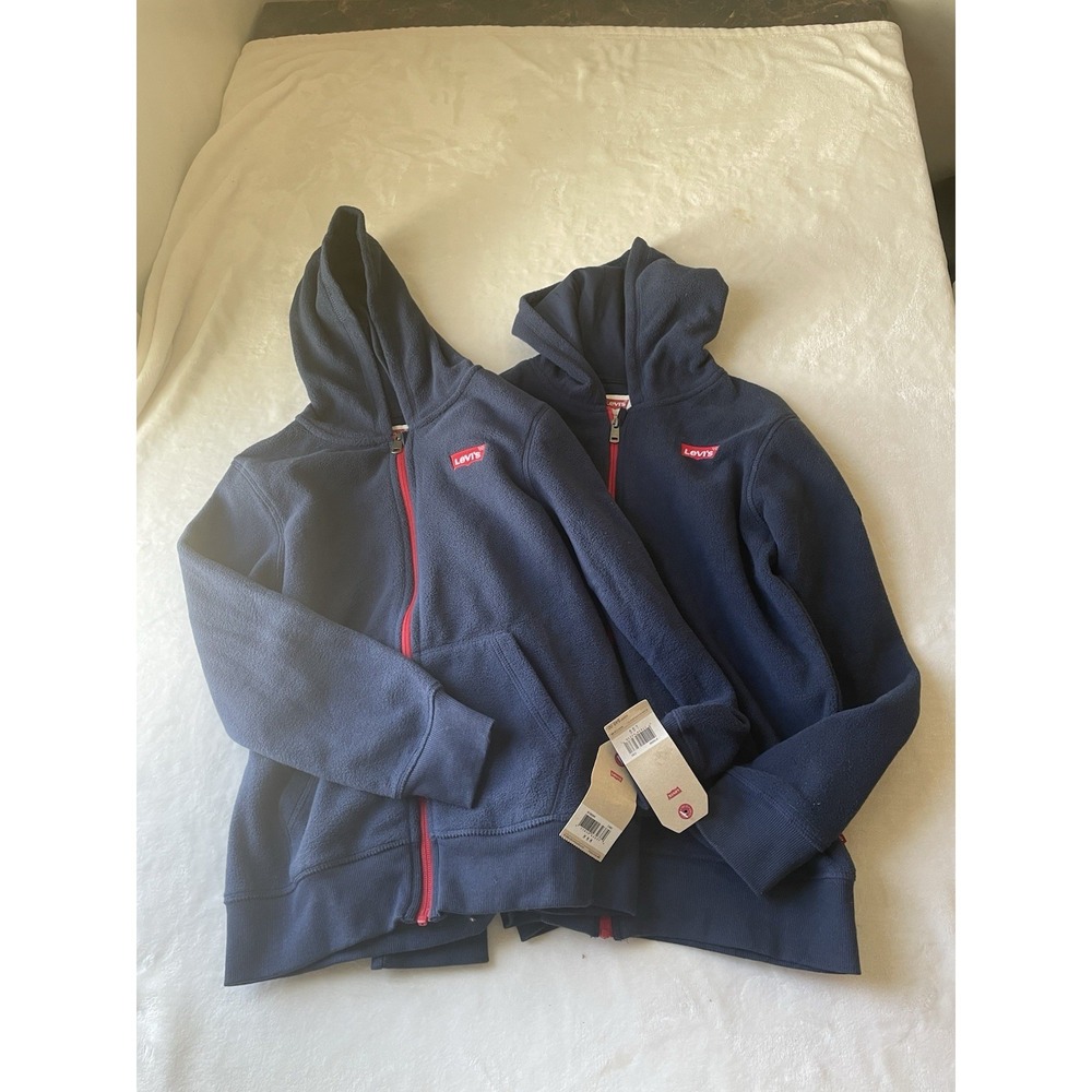 NWT Levi BUNDLE TWO Zip Up Sweater Jackets Medium 10/12 Large 14/16 Boys Jackets